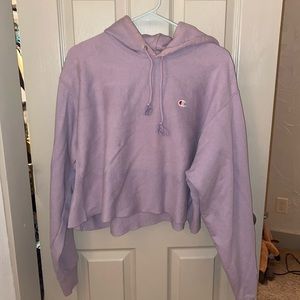 Cropped Purple Champion Sweatshirt